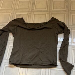 Brandy Melville Dark Olive Long Sleeve Top